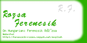 rozsa ferencsik business card